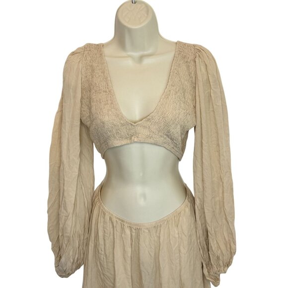 Indah Julie Solid Ruched Bodice Cutaway Maxi Dress NWOT - Size M - Picture 5 of 11